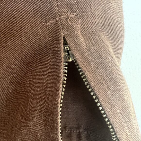 SF415 Full Zip Short Jacket Brown Poly-Cotton Blend Zip Cuff M - Picture 16 of 16